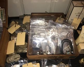 Items Located In The 2nd Bedroom  ~ Vintage Costume Jewelry & Sterling Pieces ~ Assorted 90% Silver Coins ~ Vintage Perfume