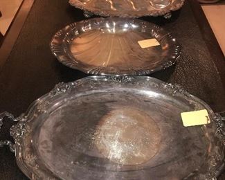 Items Located In The Finished Area Of The Lower Level ~ Silver Plated Serving Platters