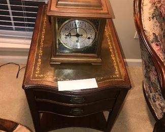 Items Located In The Finished Area Of The Lower Level ~ Leather Top Mahogany Table