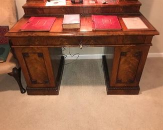 Items Located In The Finished Area Of The Lower Level ~ Antique Victorian Large Executive Desk With Mirror And Drawers