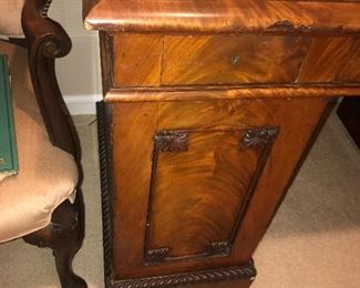 Items Located In The Finished Area Of The Lower Level ~ Antique Victorian Large Executive Desk With Mirror And Drawers