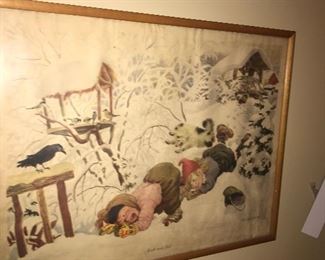 Items Located In The 3rd Bedroom ~ Antique Framed German Childrens Prints
