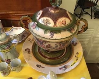 Rare Mettlach Punch bowl with tray $525