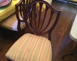 6 period shield back Dining Chairs $900