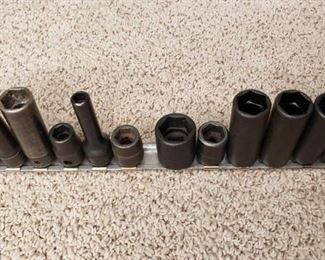 Assorted Snap-On 1/4in. Driver Impact Socket
