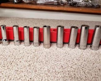 Snap-On 3/8" Driver, Deep Well Sockets
