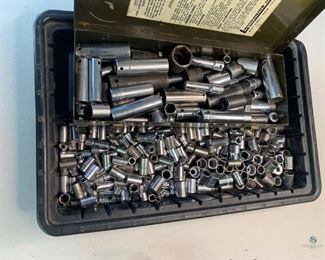 Assorted Sockets, Assorted Drives, 2 oil filter wrenches

