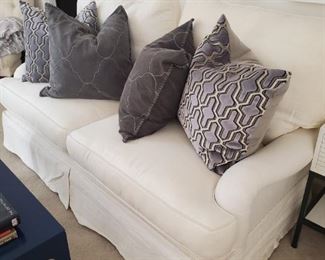 custom white linen diwn sofa $499