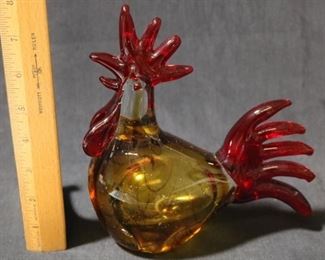 10 - Murano Glass Rooster - AS IS - Chipped 