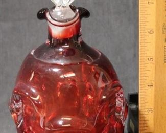 30 - Ruby Red Glass Decanter 