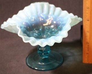 36 - Blue Opalescent Compote 