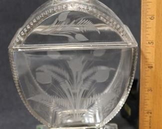 48 - Etched Glass Candy Dish 