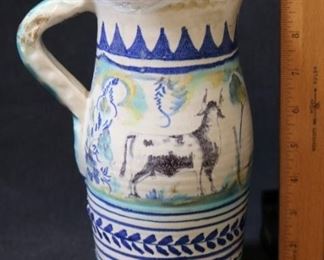 59 - Art Pottery Pitcher - AS IS - Has Been Repaired 