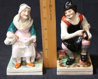 64 - Pair Man and Woman Porcelain Figures - 2pc. 