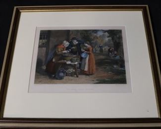 67 - "The First Day of Oysters" Framed Print - 17"x16