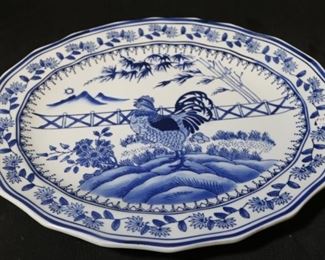 93 - Oriental 17 3/4" Rooster Platter 