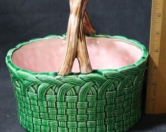 117 - Ceramic Art Pottery Basket 