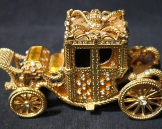 120 - Carriage Bewjeweled Trinket Box 