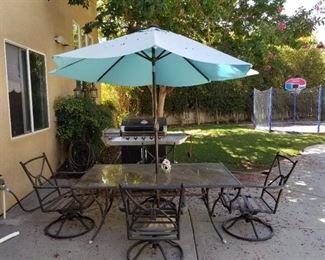 Patio Table 72" x 42" with glass top