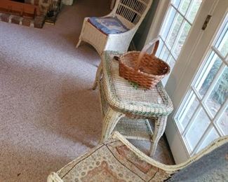 Antique Wicker chairs and table