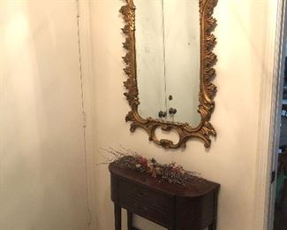Pier table and lovely gold leaf mirror