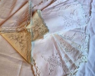 Beautiful Vintage Hand Embroidered Linen Tea Napkins