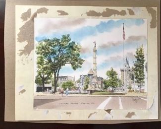 Grays Watercolor Print