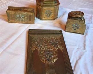Tiffany Studios Bronze Desk Set