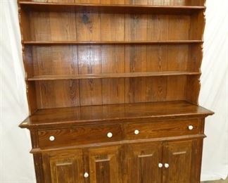 LARGE PINE 2PC STEPBACK STORE CUPBOARD 