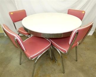 1950's 5PC. CHROME TABLE SET 