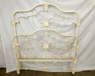 EARLY ORNATE IRON DOUBLE BED 