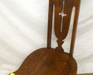 CARVED OAK PARLOR CHAIR 