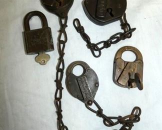 EARLY RR LOCKS W/ KEYS 