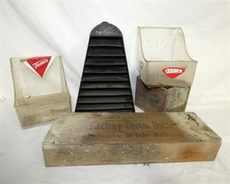 TOMS RACKS, WOODEN BOXES ETC 