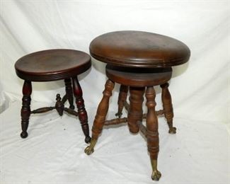 ORGAN STOOLS W/ CLAW FEET 