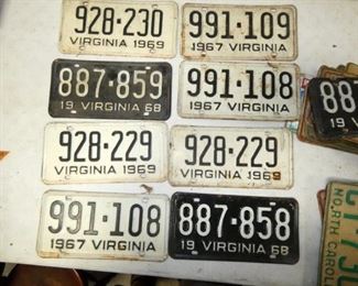 1960'S VA LIC. TAGS 