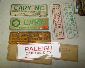 NC CITIES LIC. TAGS 
