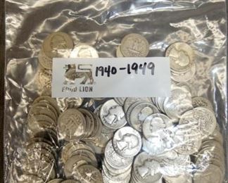 1940-1949 SILVER QUARTERS 