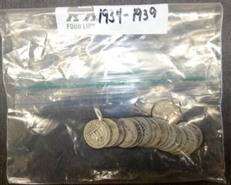 1934-1939 SILVER QUARTERS 