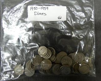 1950-1959 SILVER DIMES 