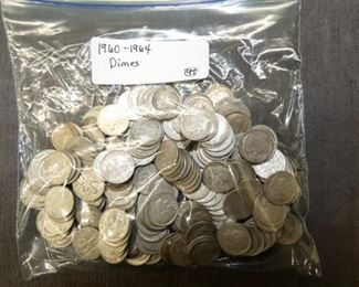 1960-1964 SILVER DIMES 