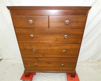 1880'S 2 OVER 3 WALNUT CHEST 