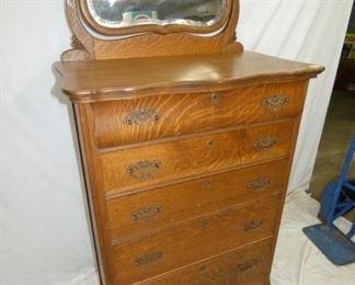 VIEW 2 CLOSEUP OAK HIGHBOY 