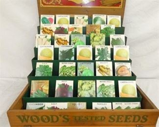 EARLY VINTAGE COUNTER TOP SEED CABINET 