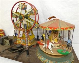 VIEW 2 CLOSEUP FERRIS WHEEL, CAROUSEL 