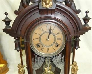 WALNUT CASE CLOCK W/ MERCURY PEDALUM 