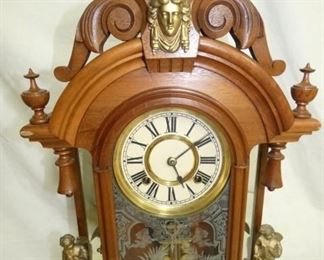 VIEW 2 CLOSEUP WALNUT CASE CLOCK  