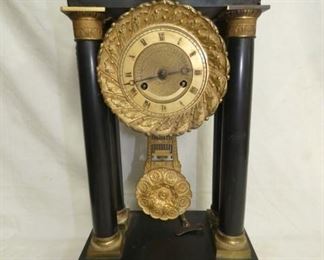 ORNATE METAL CASE PARLOR CLOCK 