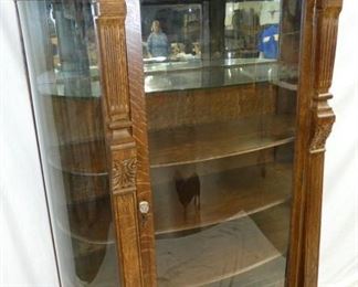 LG OAK CURVED GLASS CHINA CLOSET 