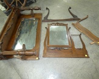 OAK BUFFET, WASHSTAND RACKS 